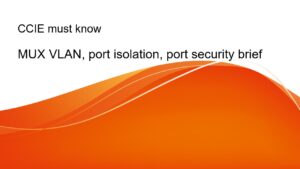CCIE must know:MUX VLAN, port isolation, port security brief