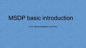 CCIE must know :MSDP basic introduction